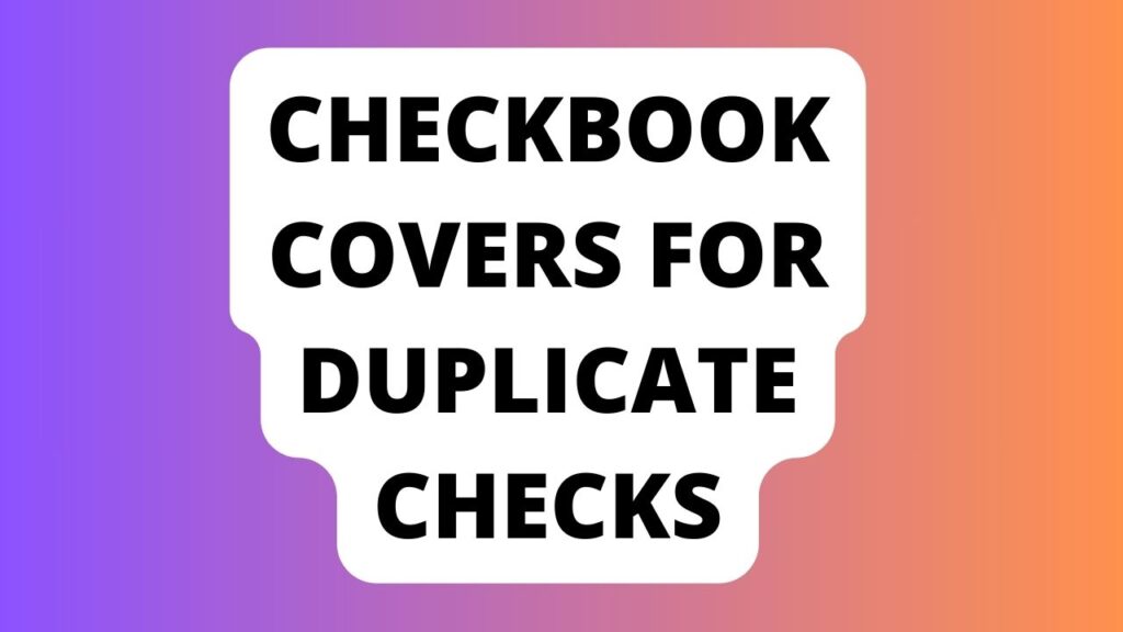 Checkbook Covers For Duplicate Checks